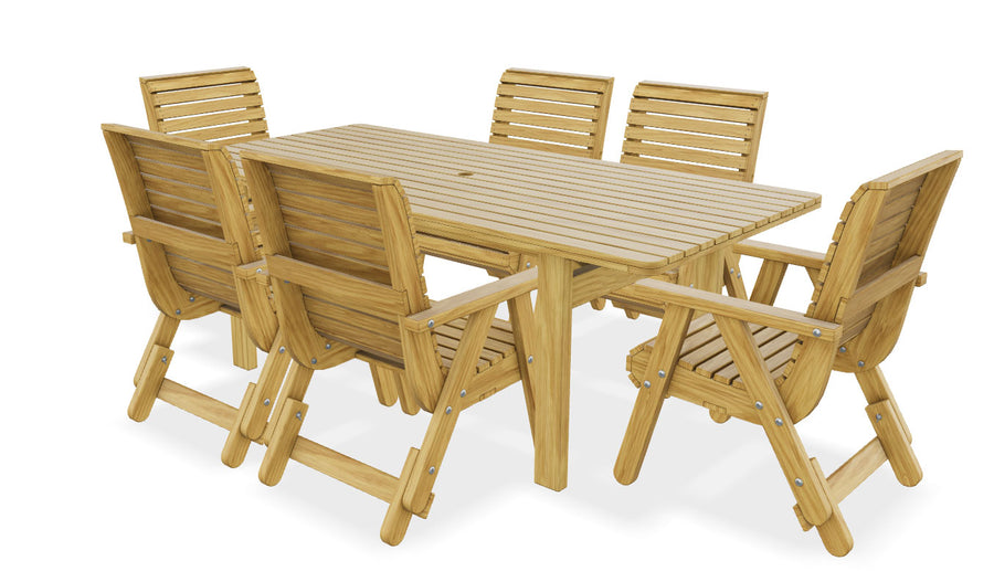 Amelia Table 207 x 100 cm plus 6 Elli Chairs