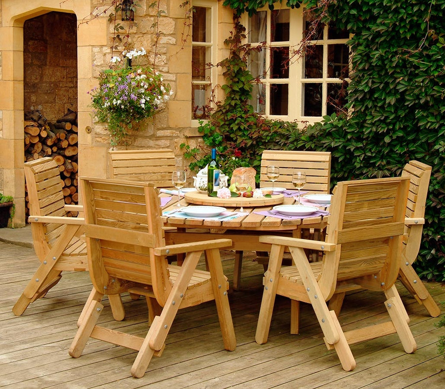 Margot 156 cm Round Table plus 6 Elli Chairs