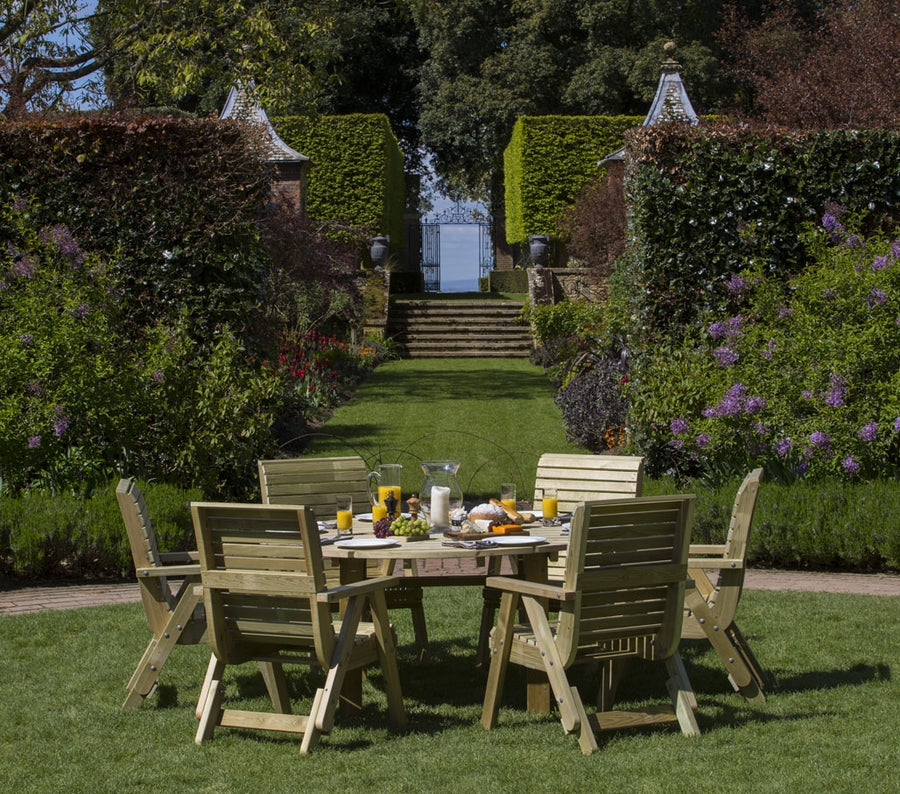 Margot 156 cm Round Table plus 6 Elli Chairs