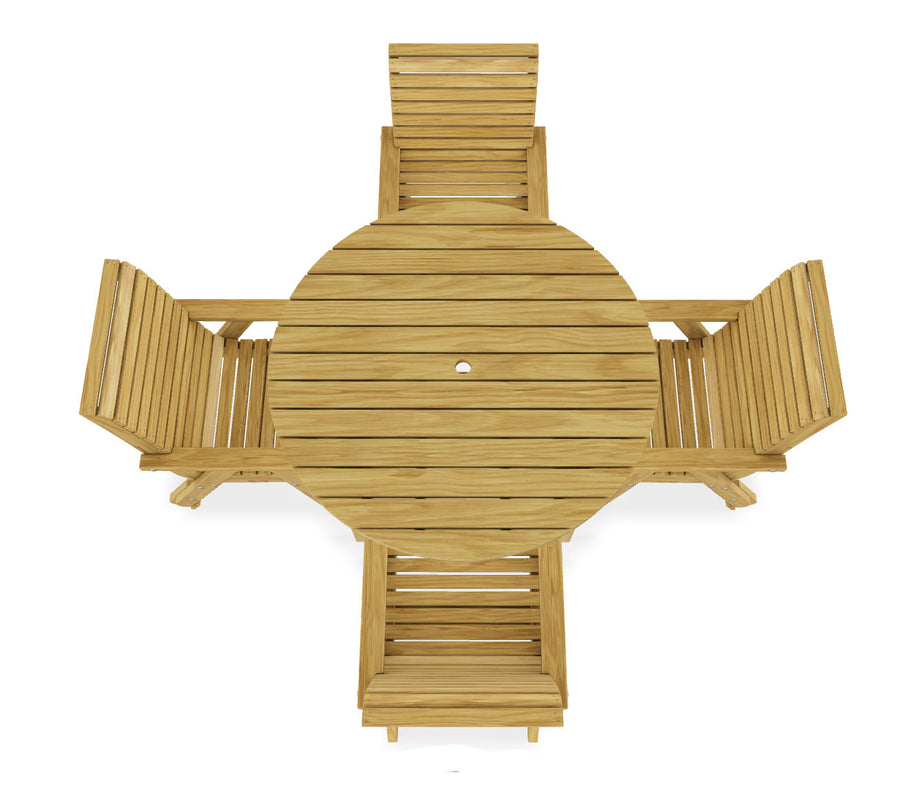 Margot 127 cm Round Table plus 4 Elli Chairs