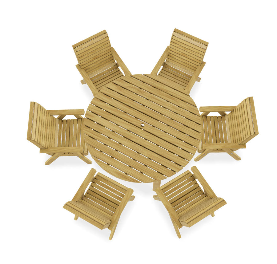 Margot 156 cm Round Table plus 6 Elli Chairs