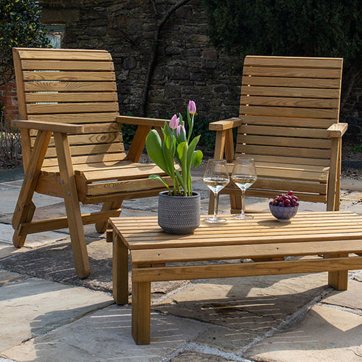 Amelia Wooden Garden Table 207 x 100cm with 6 Elli Chairs – Pepe Garden ...