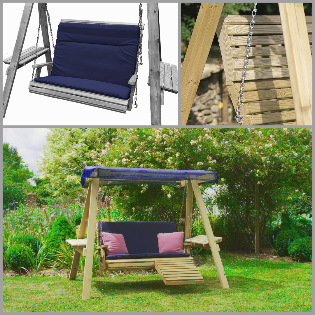 Lilli 2 Seat High Back Swing Bundle with Canopy, High Back Cushion, and Footrest