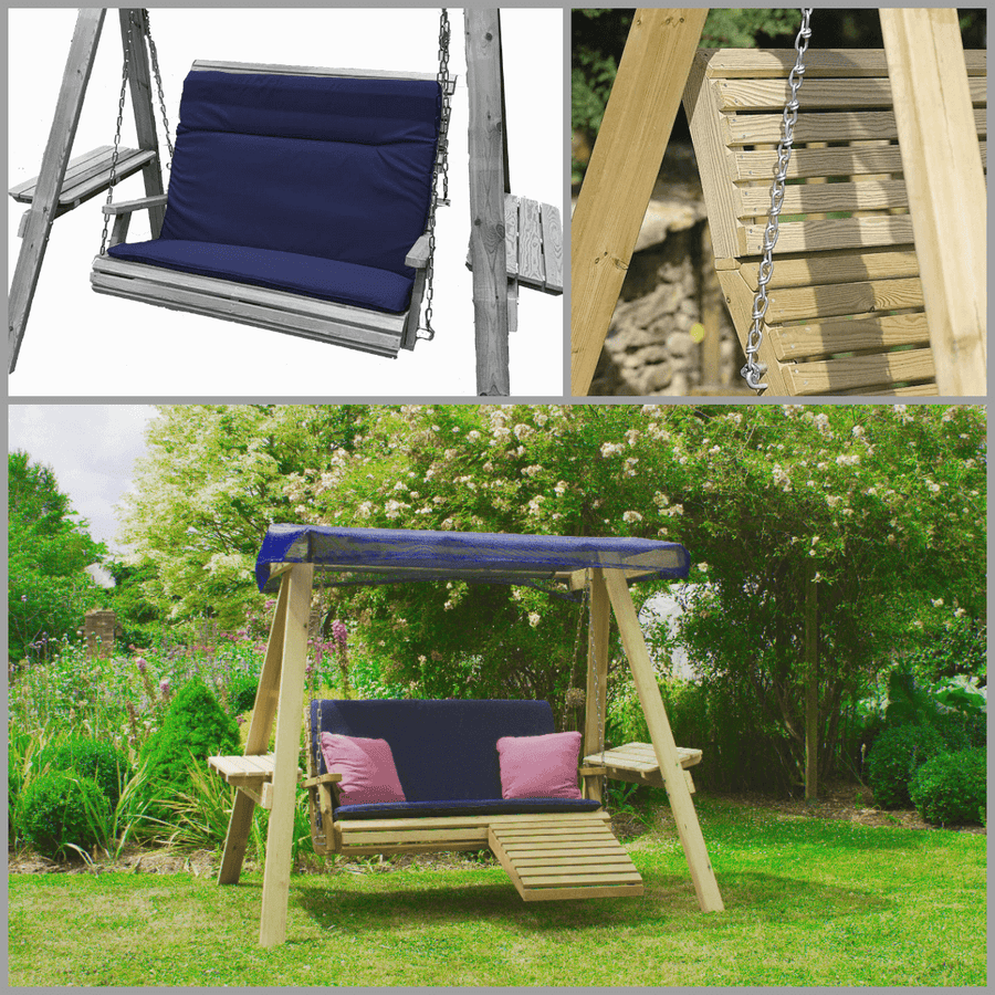 Two Seater Wooden Swing Bundle