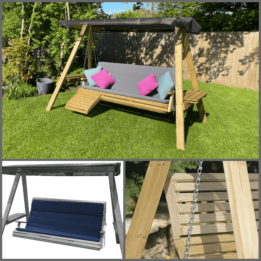 Wooden Garden Swing Seat Bundle