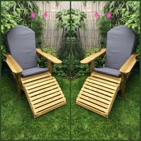 Thumbnail for Two Adirondack Chairs Bundle with Cushions, and Footrests