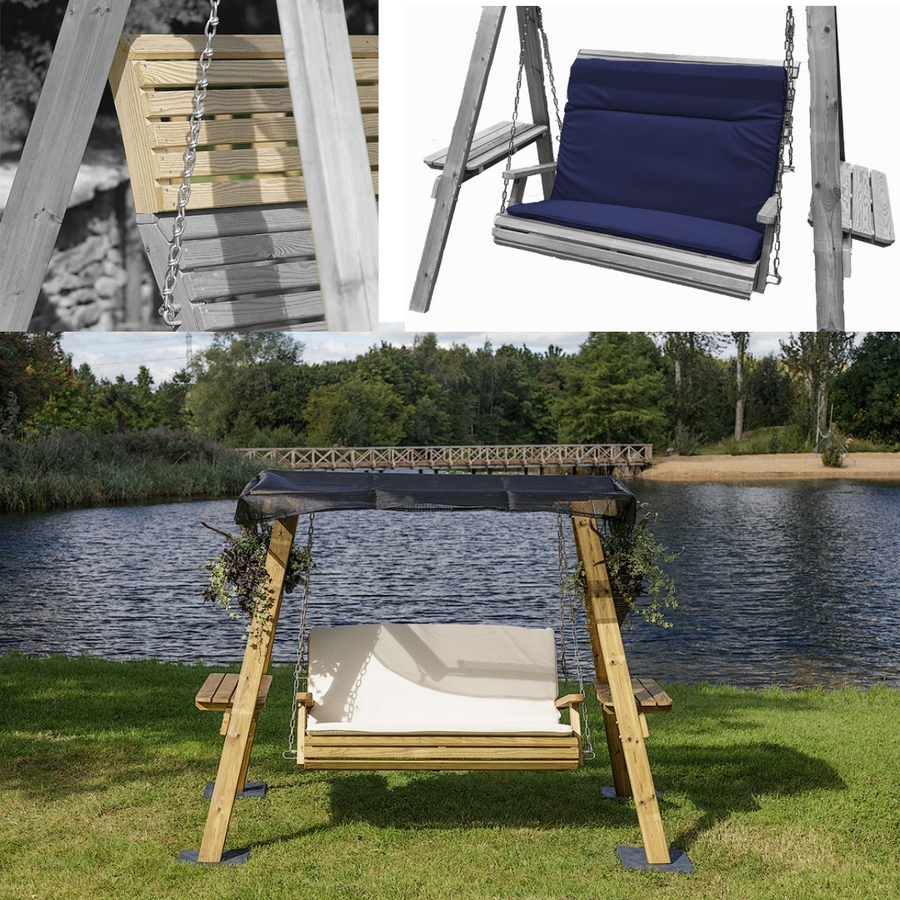 Lilli 2 Seat High Back Swing Bundle with Canopy and High Back Cushion