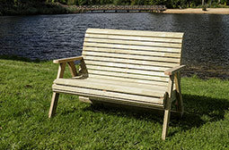 Villa 2 Seater Wooden Sofa Bench with Highback